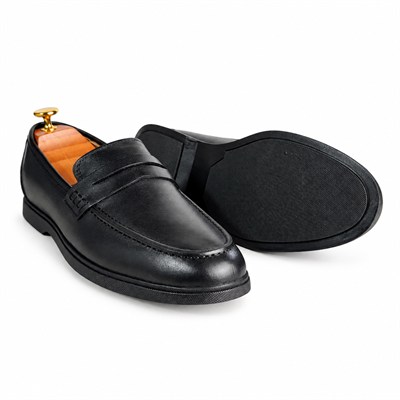 SİYAH HAKİKİ DERİ PENNY LOAFER ERKEK AYAKKABI M7014