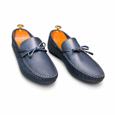 HAKİKİ DERİ LACİVERT LOAFER AYAKKABI M1248