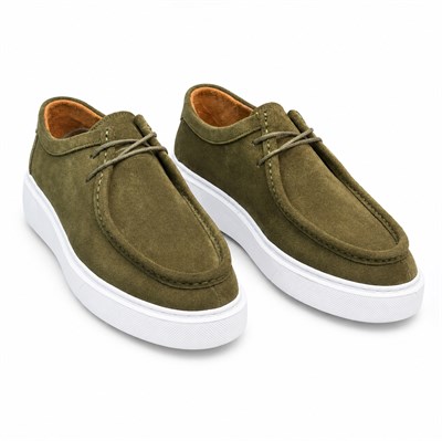 HAKİKİ NUBUK DERİ HAKİ ERKEK CASUAL AYAKKABI M4733