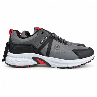 WICKERS GRİ - KIRMIZI DETAYLI ERKEK OUTDOOR SPOR AYAKKABI M8016