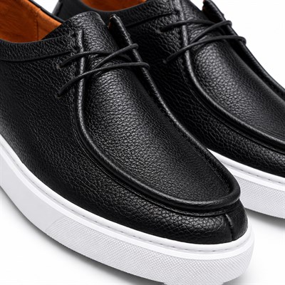 HAKİKİ DERİ SİYAH ERKEK CASUAL AYAKKABI M4736