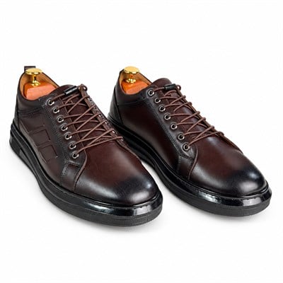 ACI KAHVERENGİ HAKİKİ DERİ ERKEK CASUAL SNEAKER M7026