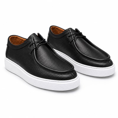 HAKİKİ DERİ SİYAH ERKEK CASUAL AYAKKABI M4736