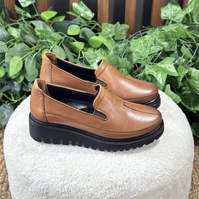 İÇ DIŞ NATUREL DERİ KLASİK KALIN TABAN LOAFER BABET M1196