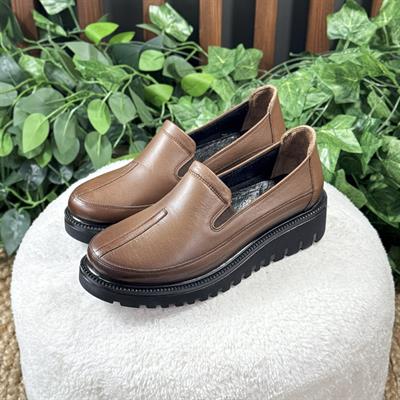 İÇ DIŞ NATUREL DERİ KLASİK KALIN TABAN LOAFER BABET M1195
