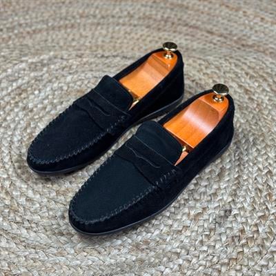 İÇİ NATUREL DERİ DIŞI SÜET LOAFER AYAKKABI M1255