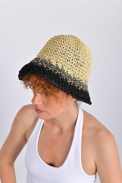 Ombre Raffia Bucket Hat