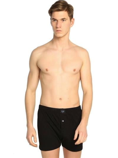 TUTKU Erkek Düz Penye Boxer Siyah