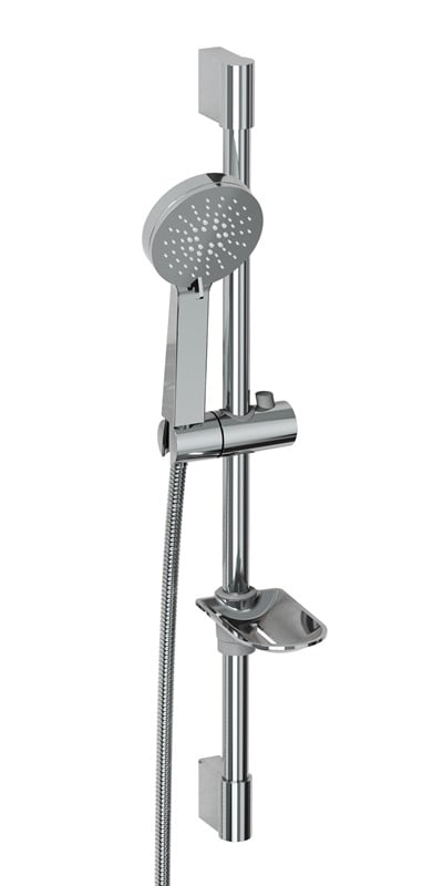 Aqua Bagno Smile 2.0 Sürgülü Duş Seti – 3 Fonksiyonlu, Krom, Sabunluk Dahil