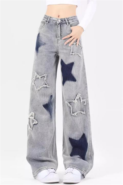 3Star Detail Y2K Baggy Grey Jean