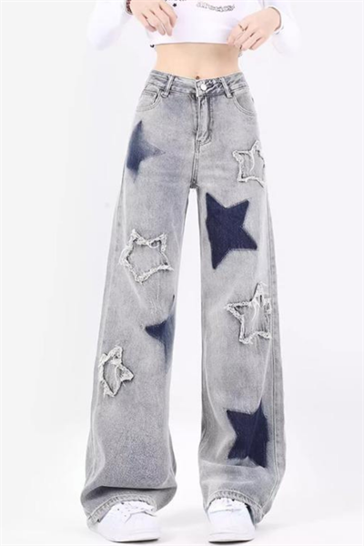 3Star Detail Y2K Baggy Grey Jean