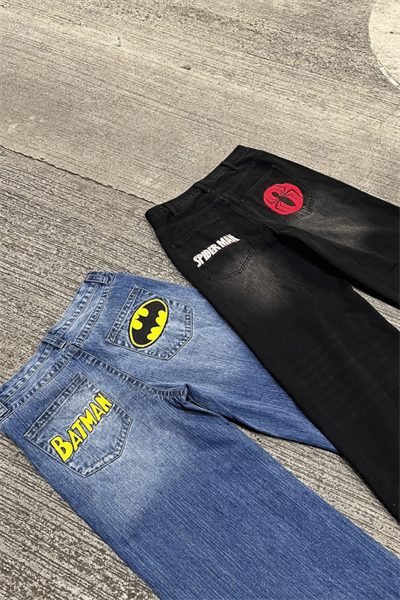 Batman & Spiderman Y2K Unisex Baggy Jean