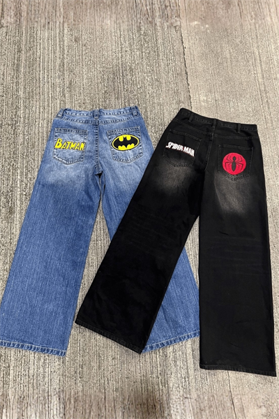 Batman & Spiderman Y2K Unisex Baggy Jean