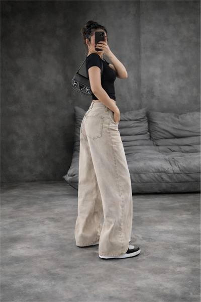 Bej RockMore Y2K Baggy Pocket Jean