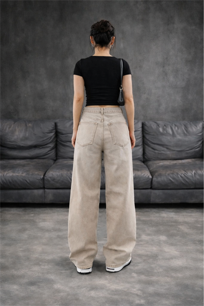 Bej RockMore Y2K Baggy Pocket Jean