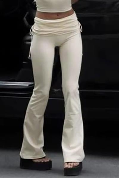 Bej Slim Fit İspanyol Paça Eşofman