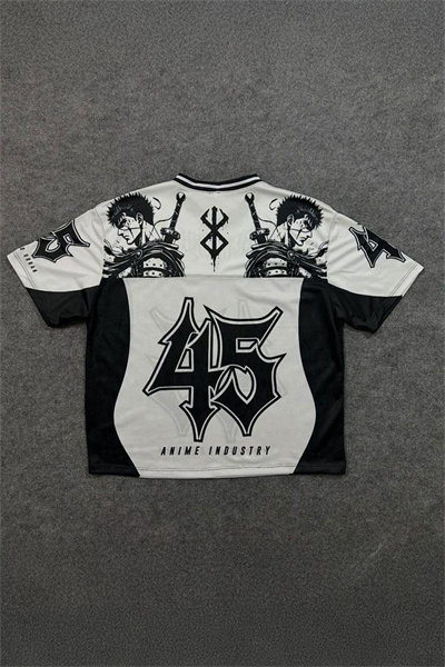 Beyaz Anime Berserk Guts 45 Number V Yaka Unisex Forma