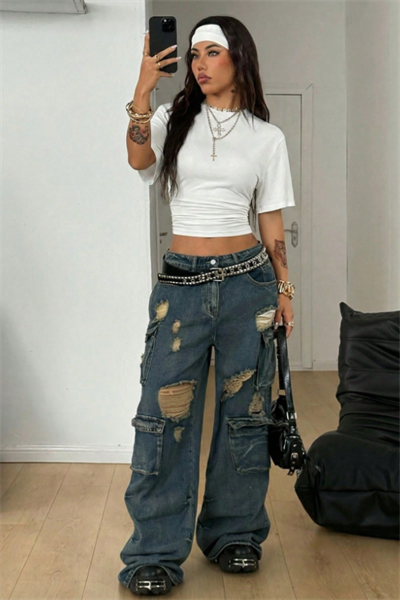 Beyaz Cool Corset Y2K Bluz