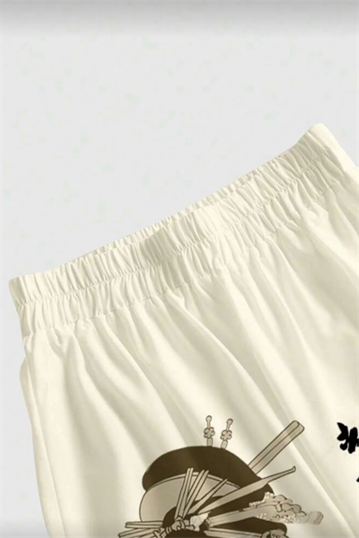 Beyaz Geisha Detaylı Avant Dijital Baskı Eşofman Altı