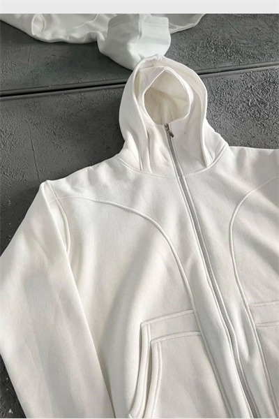 Beyaz Kar Maskeli Unisex Ninja Ceket