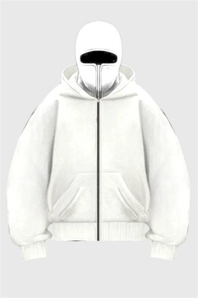 Beyaz Kar Maskeli Unisex Ninja Ceket
