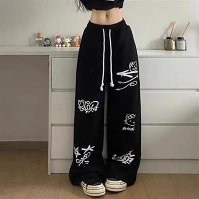 Black Hello Kitty Graffiti Eşofman Altı