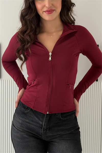 Bordo Rover Crop Zipper Hoodie