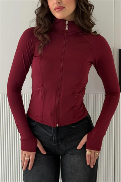 Bordo Rover Crop Zipper Hoodie