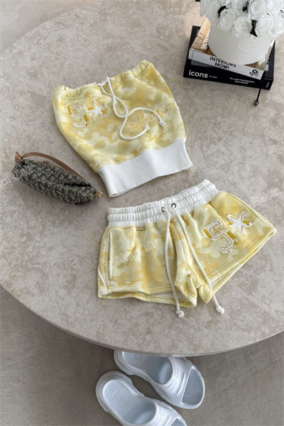 Camo Y2K Alt Üst Şort Takım