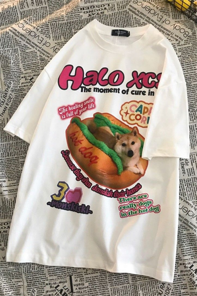 Ekru Halo Xcs Hot Dog Unisex Tişört