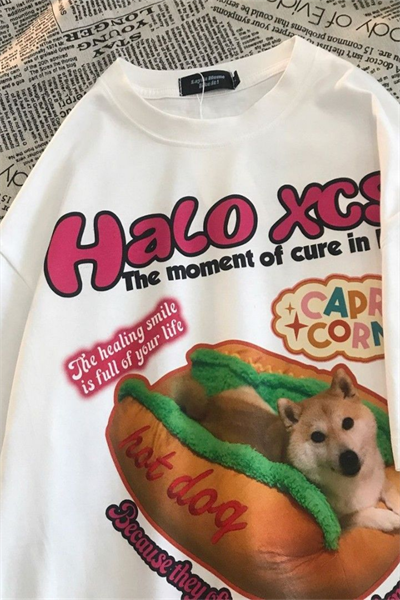 Ekru Halo Xcs Hot Dog Unisex Tişört