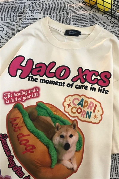Ekru Halo Xcs Hot Dog Unisex Tişört