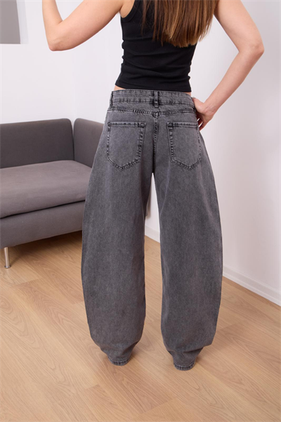 Füme Skater Paça Yüksek Bel Pantolon