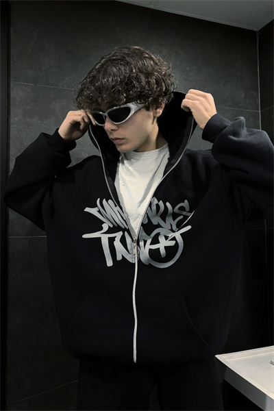 Grey Minus Two Detail Fermuarlı Unisex Oversize Ful Zip Ceket