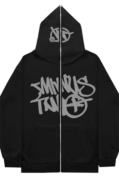 Grey Minus Two Detail Fermuarlı Unisex Oversize Ful Zip Ceket