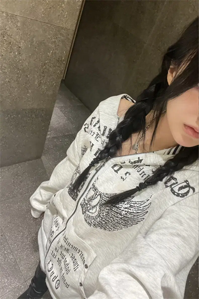 Gri Melanj Crown Wings Gotik Y2K Kapüşonlu Unisex Hırka