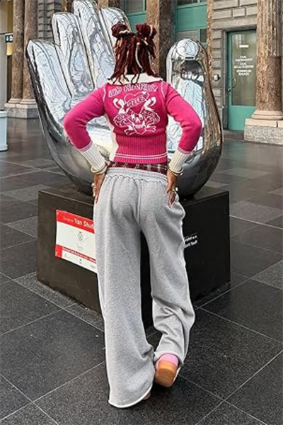 Gri Melanj Şeritli Fake Boxer Eşofman