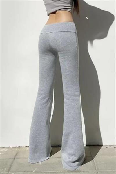 Gri Melanj Slim Fit İspanyol Paça Eşofman