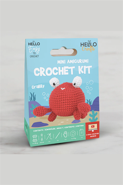 Hello Crafts Tığ İşi Mini Amigurumi Kiti - Crabby