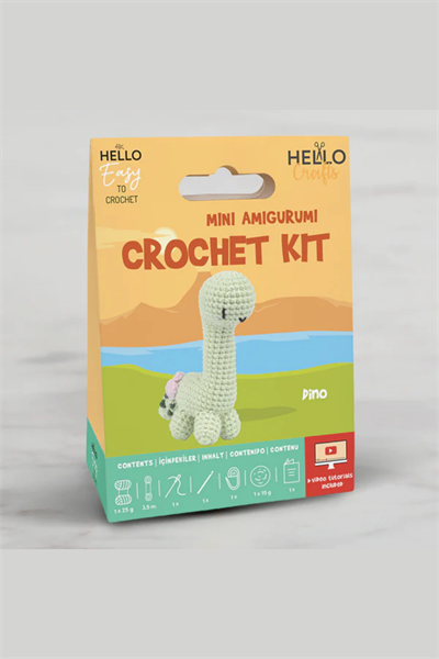 Hello Crafts Tığ İşi Mini Amigurumi Kiti - Dino