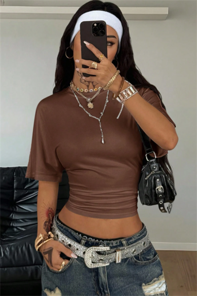 Kahve Cool Corset Y2K Bluz