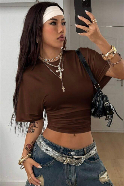 Kahve Cool Corset Y2K Bluz