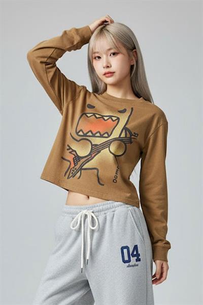 Kahverengi Guitarist Caricature Unisex Sweatshirt