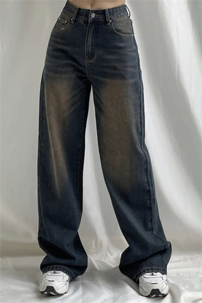 Kahverengi Yıkamalı Baggy Jeans