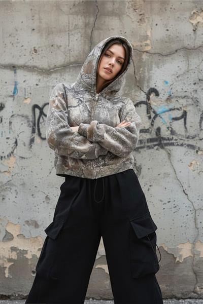 Kamuflaj Outdoor Unisex Kapüşonlu Hırka