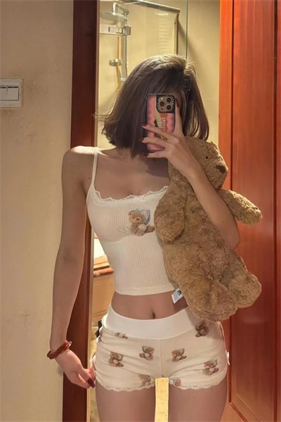 Kawaii Cute Bears Alt Üst Şort Takım