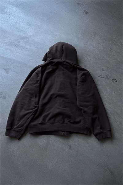 Koyu Kahverengi Wear Y2K Unisex Kapüşonlu Unisex Hırka