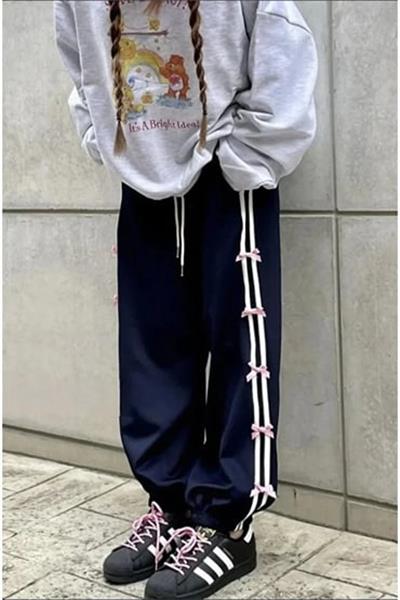 Lacivert Coquette Tech Side Stripe Paraşüt Unisex Eşofman Altı