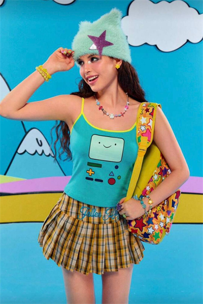 Mavi Adventure Time BMO Y2K Askılı Crop