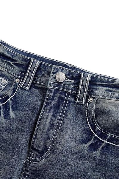 Mavi Butterfly İşlemeli Y2K Kot Etek